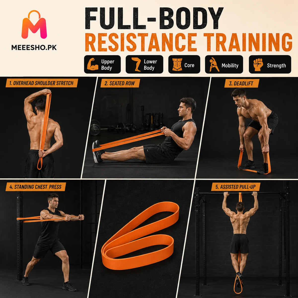 Heavy Resistance Pull-Up Assist Band for Gym Yoga Pilates Training