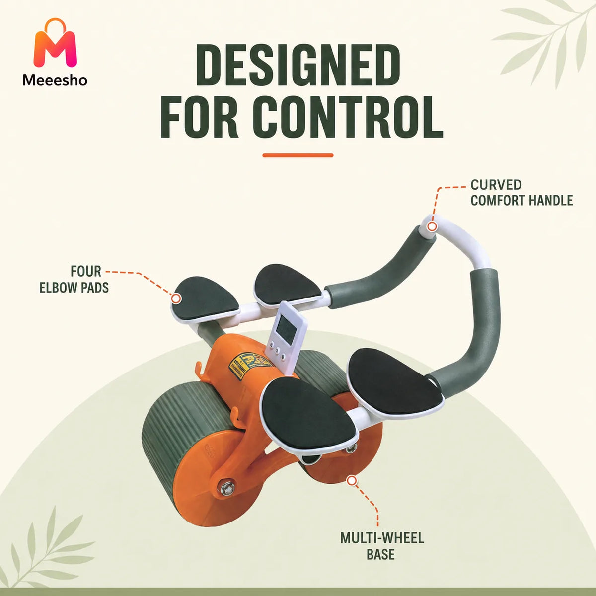 Automatic Rebound Ab Roller With Elbow Support For Home Fitness