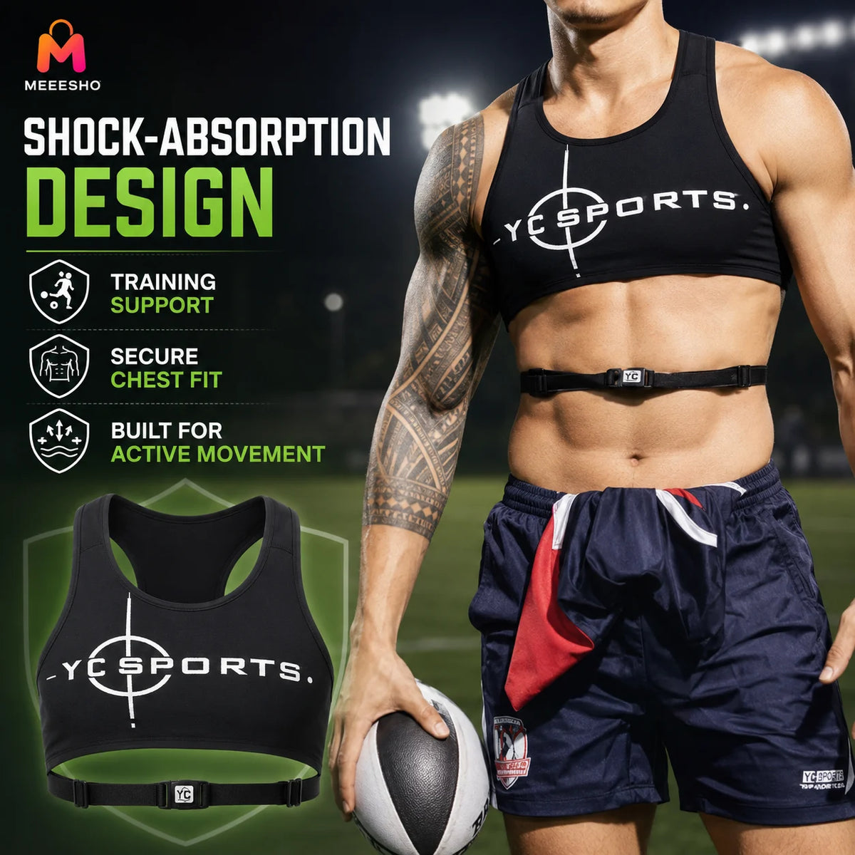 YC Support Football Vest for Compression Comfort and Athletic Training