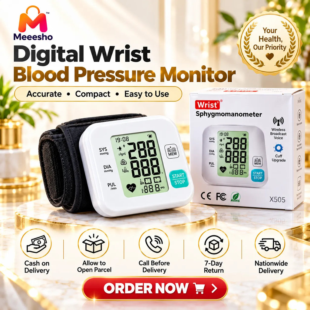 Digital Wrist Blood Pressure Monitor for Home Use