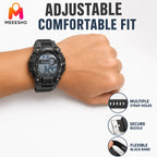 Rugged Digital Sports Watch With Adjustable Strap For Everyday Wear