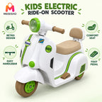 Kids Electric Ride-On Scooter With Seat, Backrest And Foot Pedal
