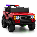 Red Toyota-Style Kids Electric Police Jeep Ride-On Patrol Vehicle Toy
