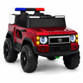 Red Toyota-Style Kids Electric Police Jeep Ride-On Patrol Vehicle Toy