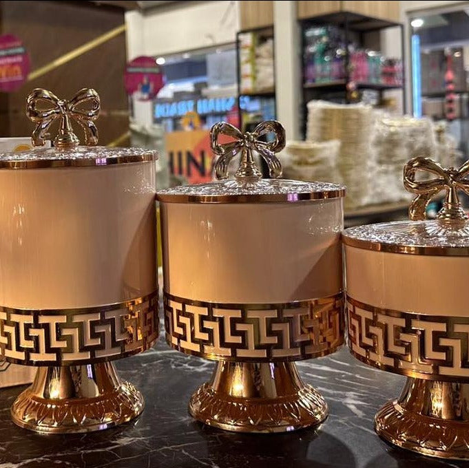 Luxury European Retro Gold Candy Nut Storage Jar Container