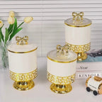 Luxury European Retro Gold Candy Nut Storage Jar Container