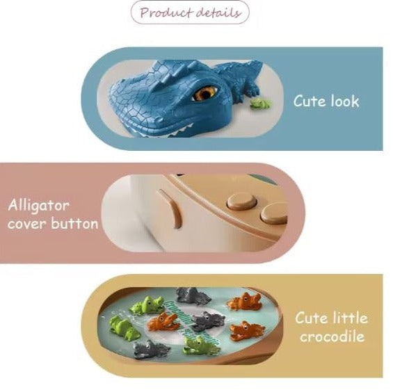 Crocodile Musical Fishing Board Game Rotating Pond Interactive Kids Entertainment Toy
