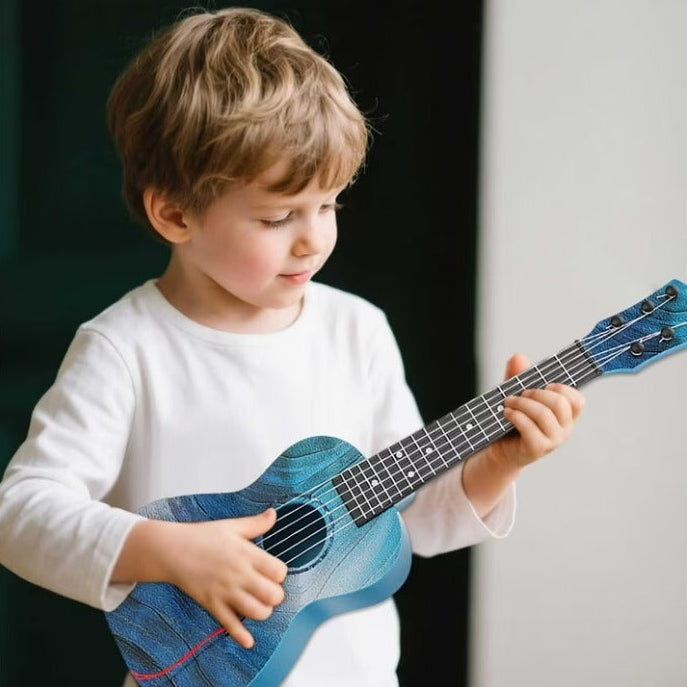 Gradient Blue Six String Kids Guitar Musical Learning Beginner Educational Toy