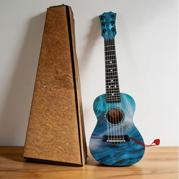 Gradient Blue Six String Kids Guitar Musical Learning Beginner Educational Toy