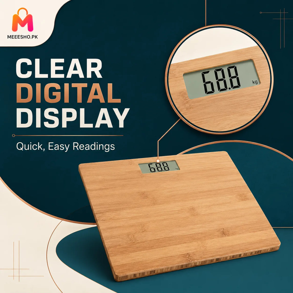 Luxury Bamboo Digital Weight Scale for Accurate Smart Home Tracking