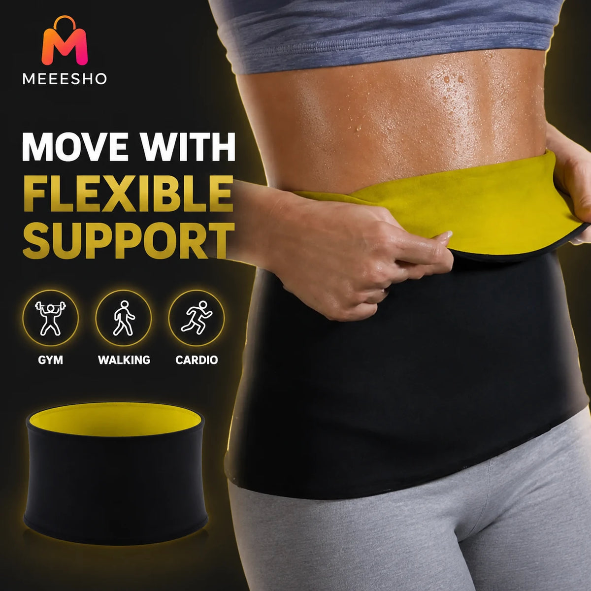 Sauna Waist Trainer Belt for Sweat, Support, Shaping, Daily Workouts