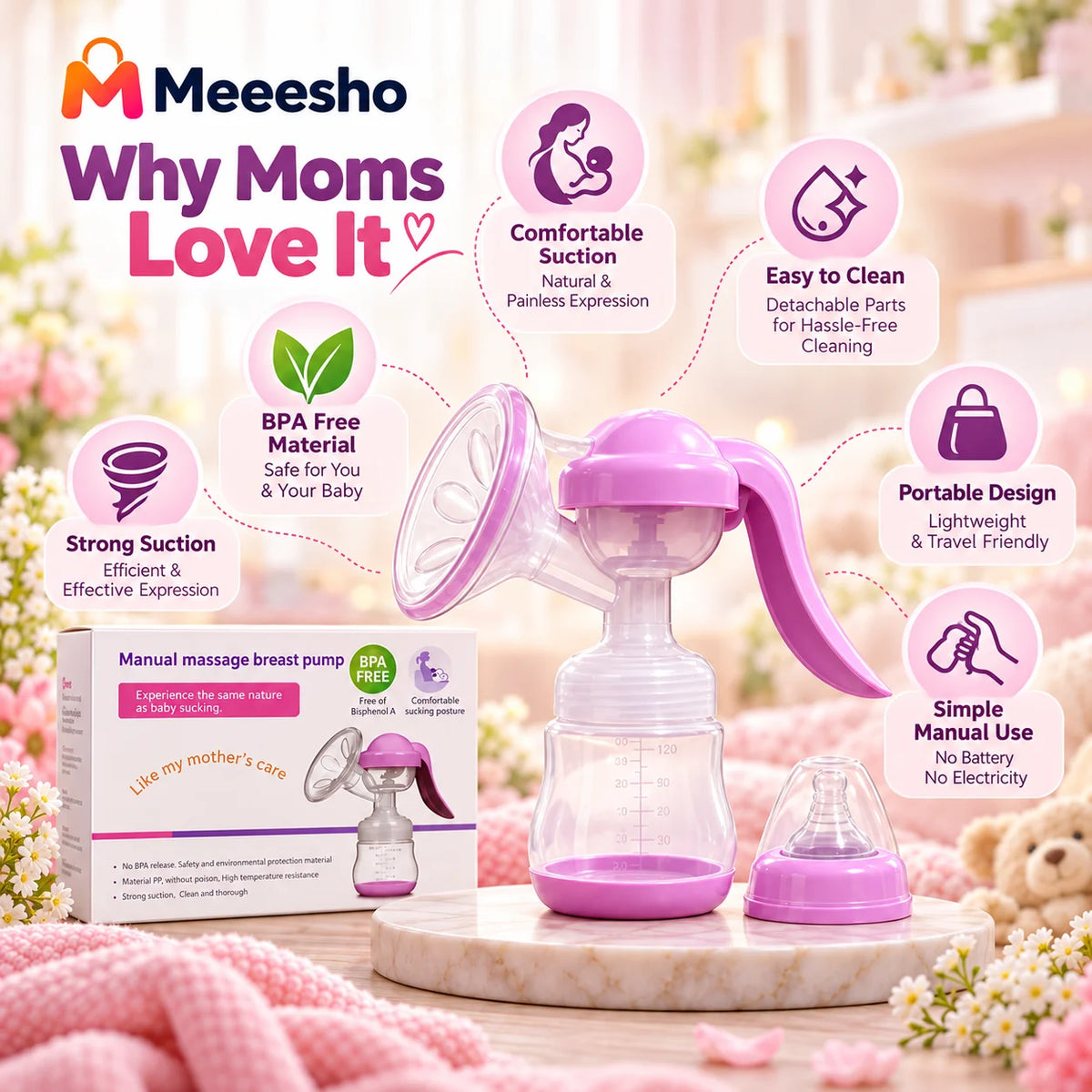 Gentle Manual Breast Pump for Easy Everyday Feeding