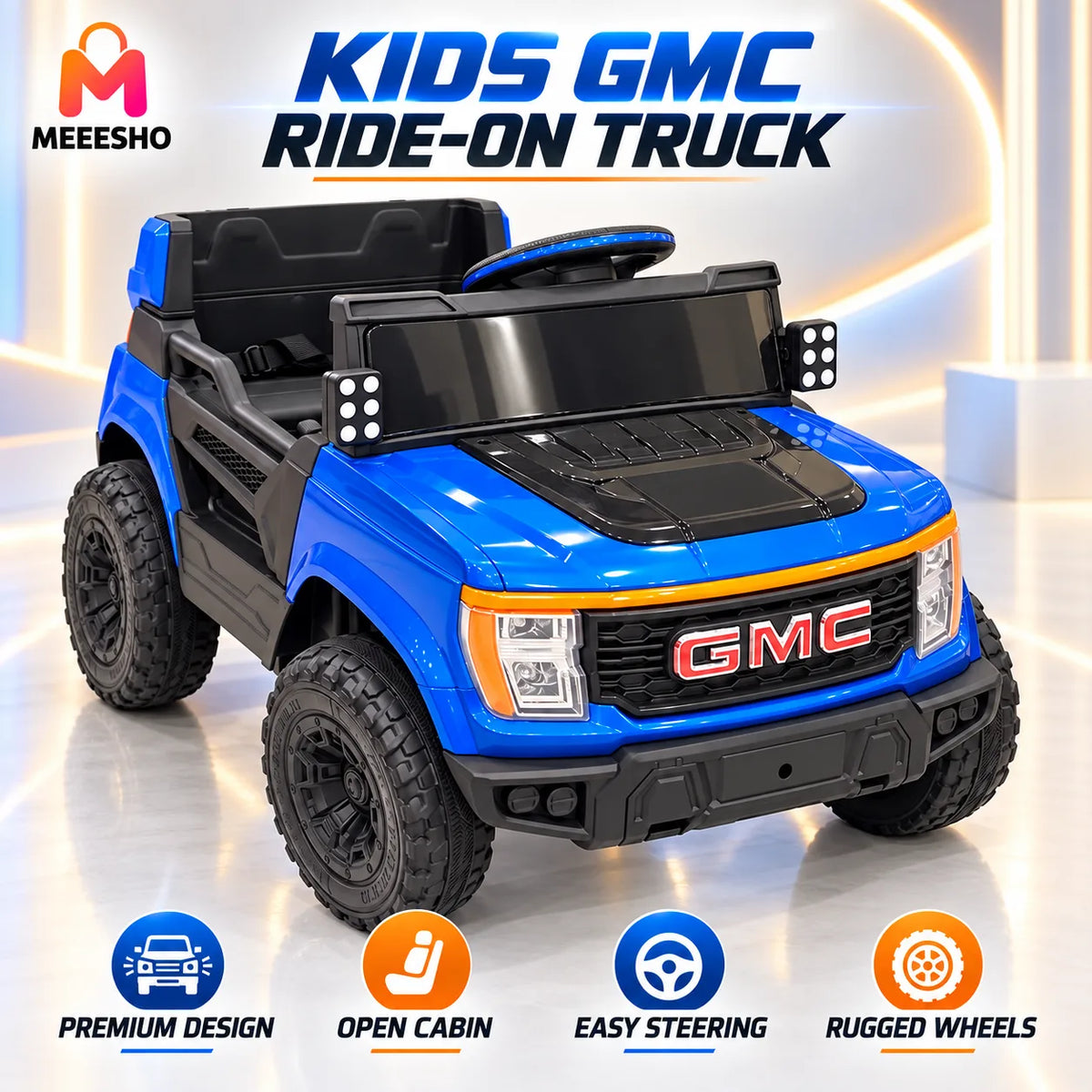 Kids Electric Ride-On Car With Steering, Seat And Rugged Wheels