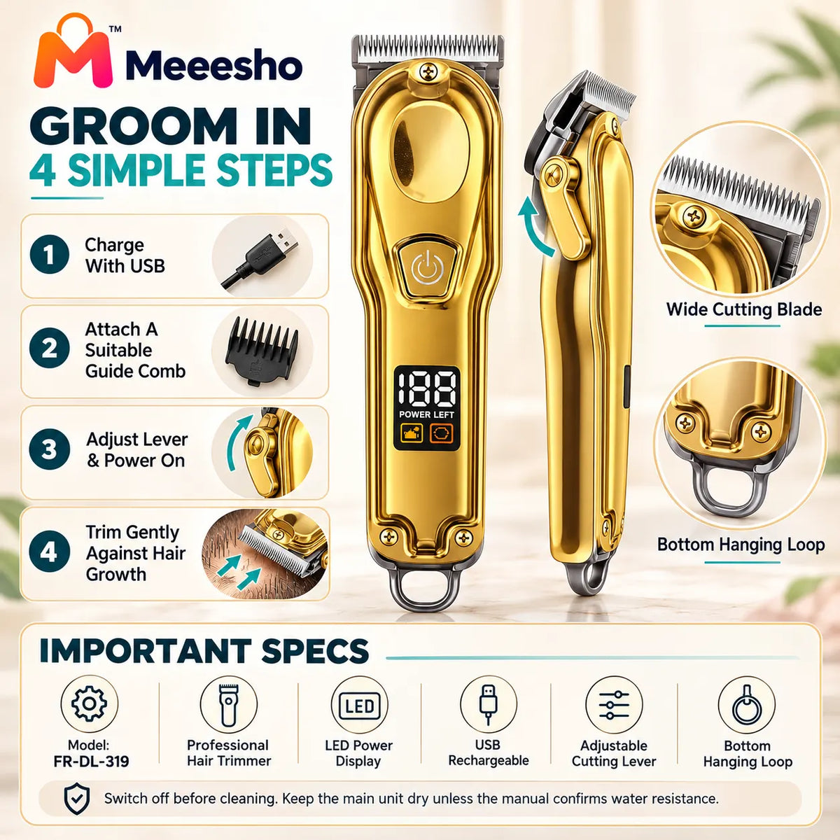 Professional Men’s Hair Trimmer for Precision Grooming
