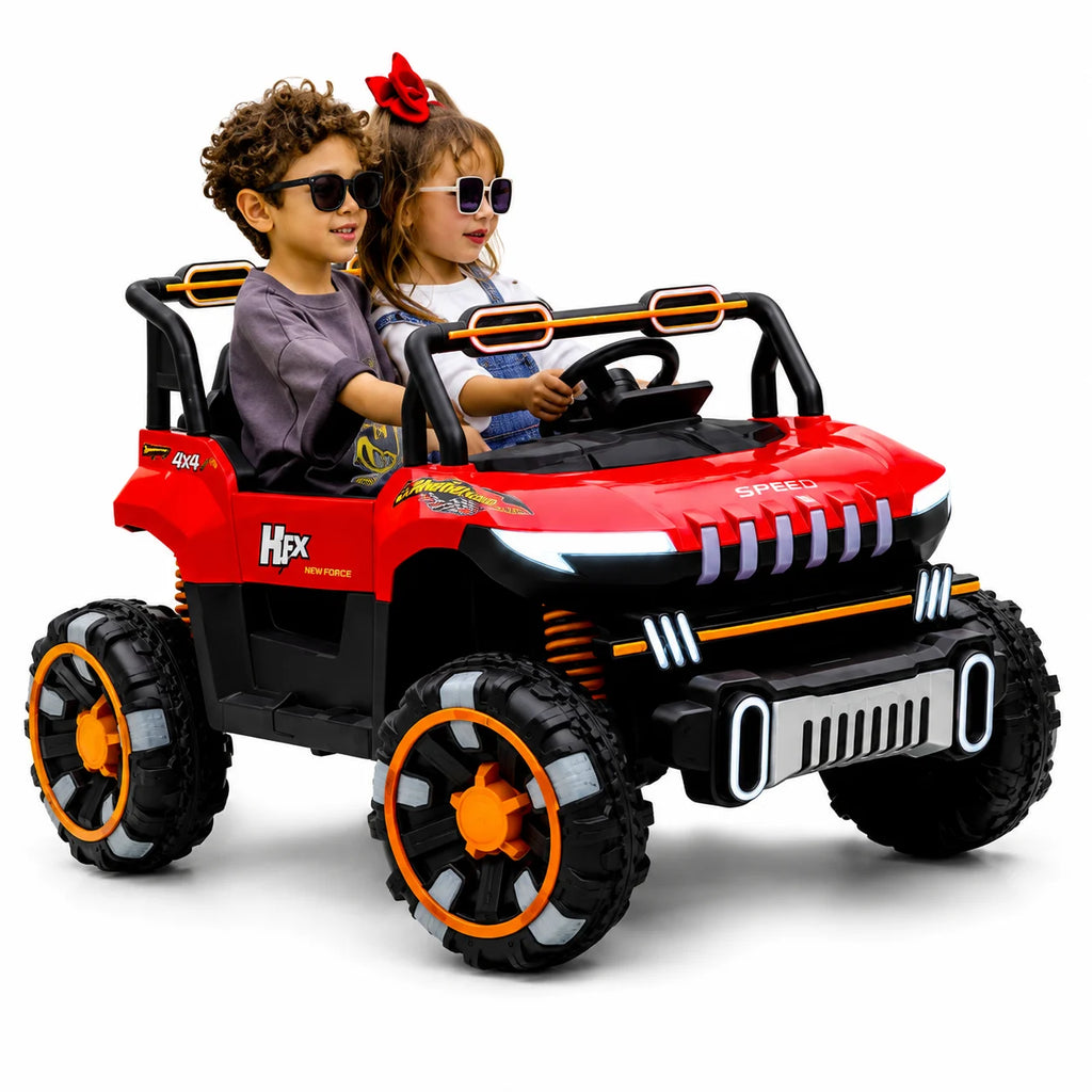 Kids Electric Off-Road Jeep Two-Seater Ride-On Car with LED Lights