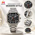 CHENXI Luxury Men’s Chronograph Watch With Luminous Stainless Steel Design