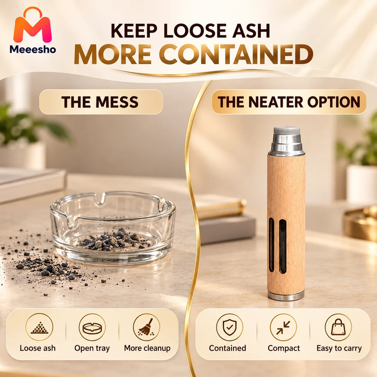 Cleaner Smoking Accessory with Premium Wood Finish