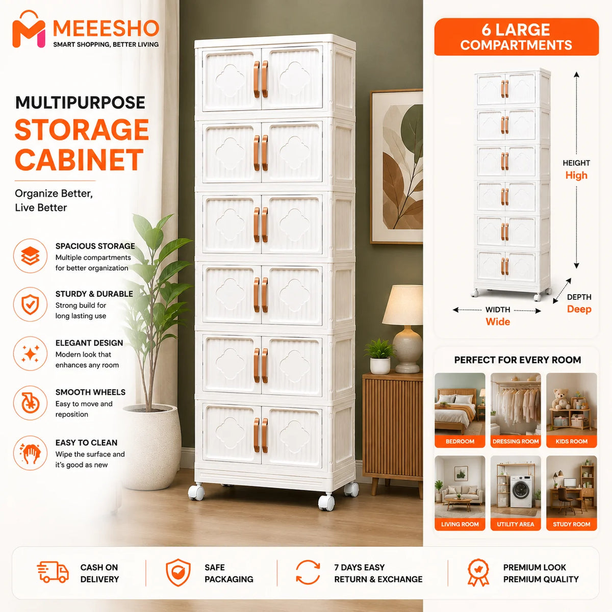 Premium Multi Compartment Storage Cabinet for Smart Clutter Free Homes