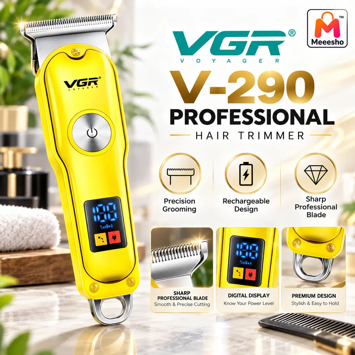 VGR V-290 Professional Hair Trimmer for Sharp Cuts