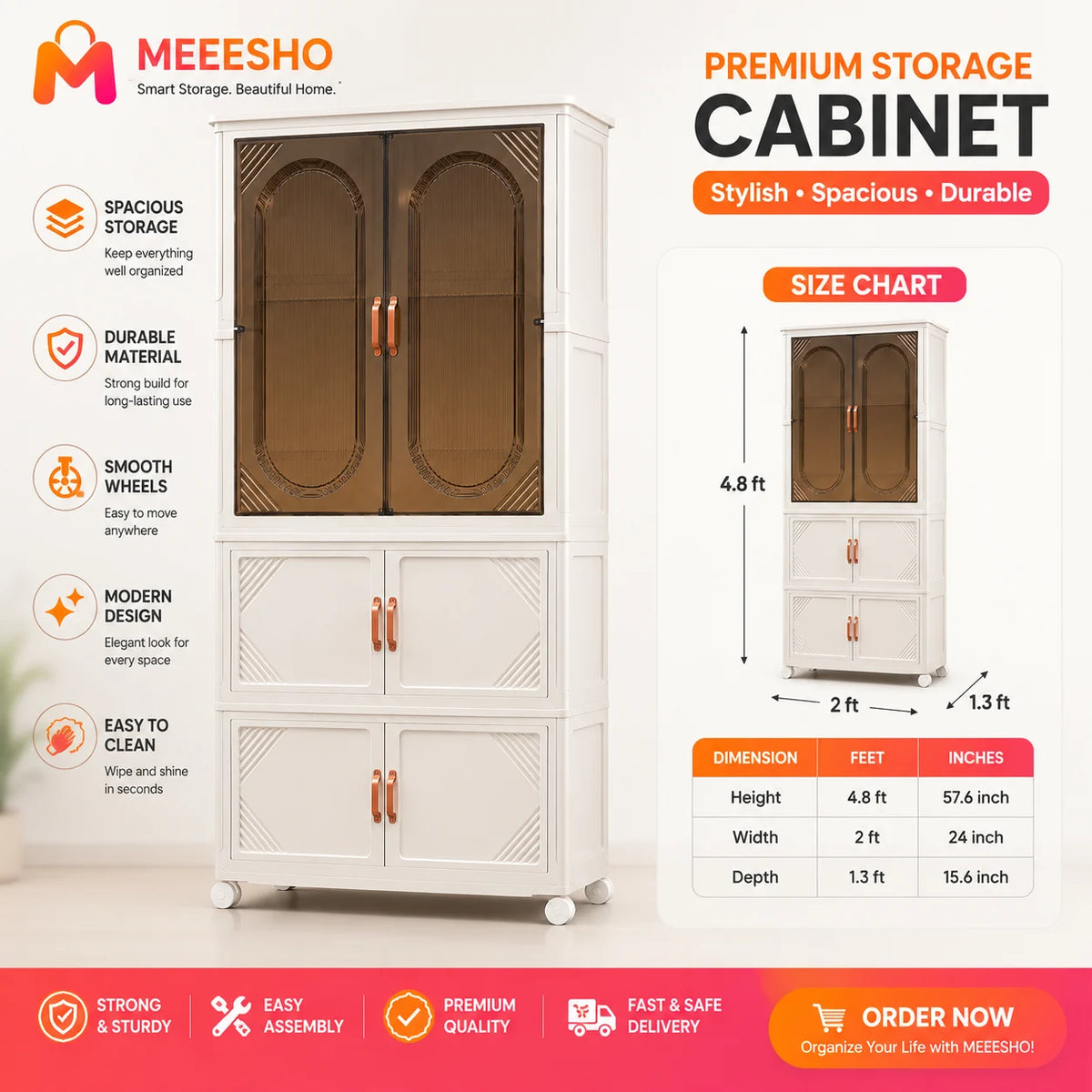 Premium Multipurpose Storage Cabinet with Doors for Modern Home Organization