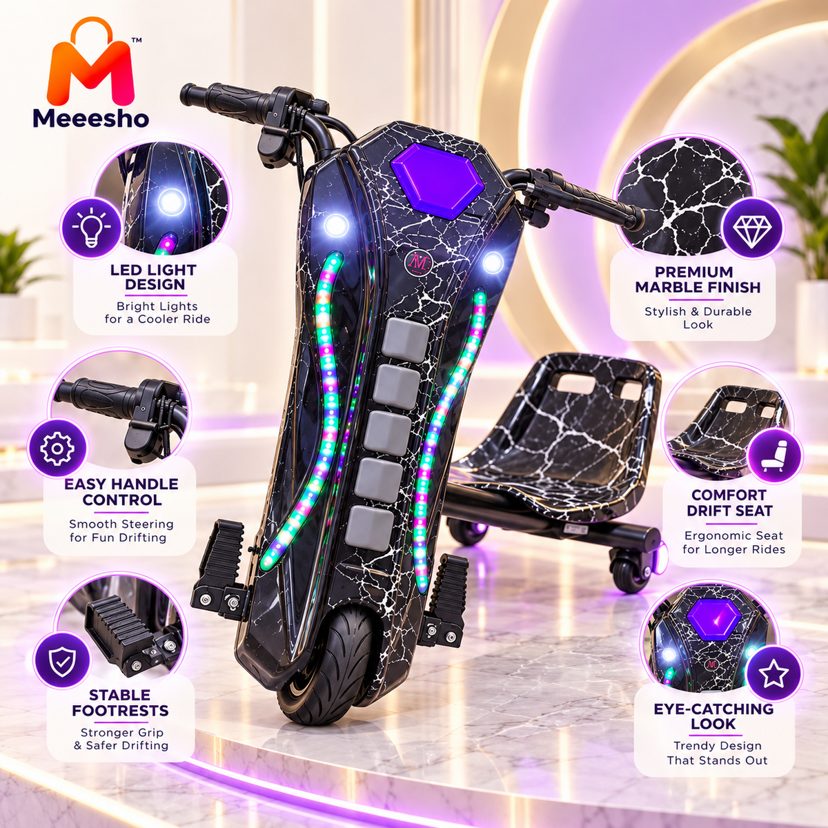 Electric Drift Scooter for Exciting Kids Ride Fun
