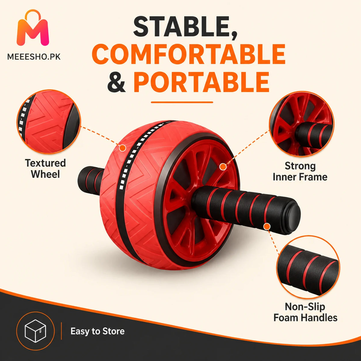 Non-Slip Ab Roller Wheel for Men and Women Core Training