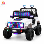 Luxury Kids Battery Car Leather Seat LED Lights Big Wheels Rideon