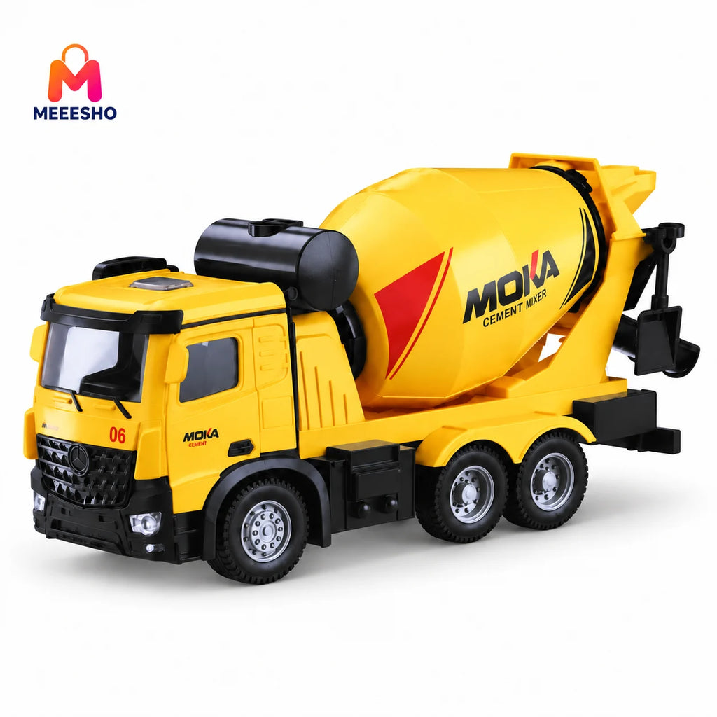 Moka Yellow Cement Mixer Truck Toy With Realistic Construction Vehicle Design