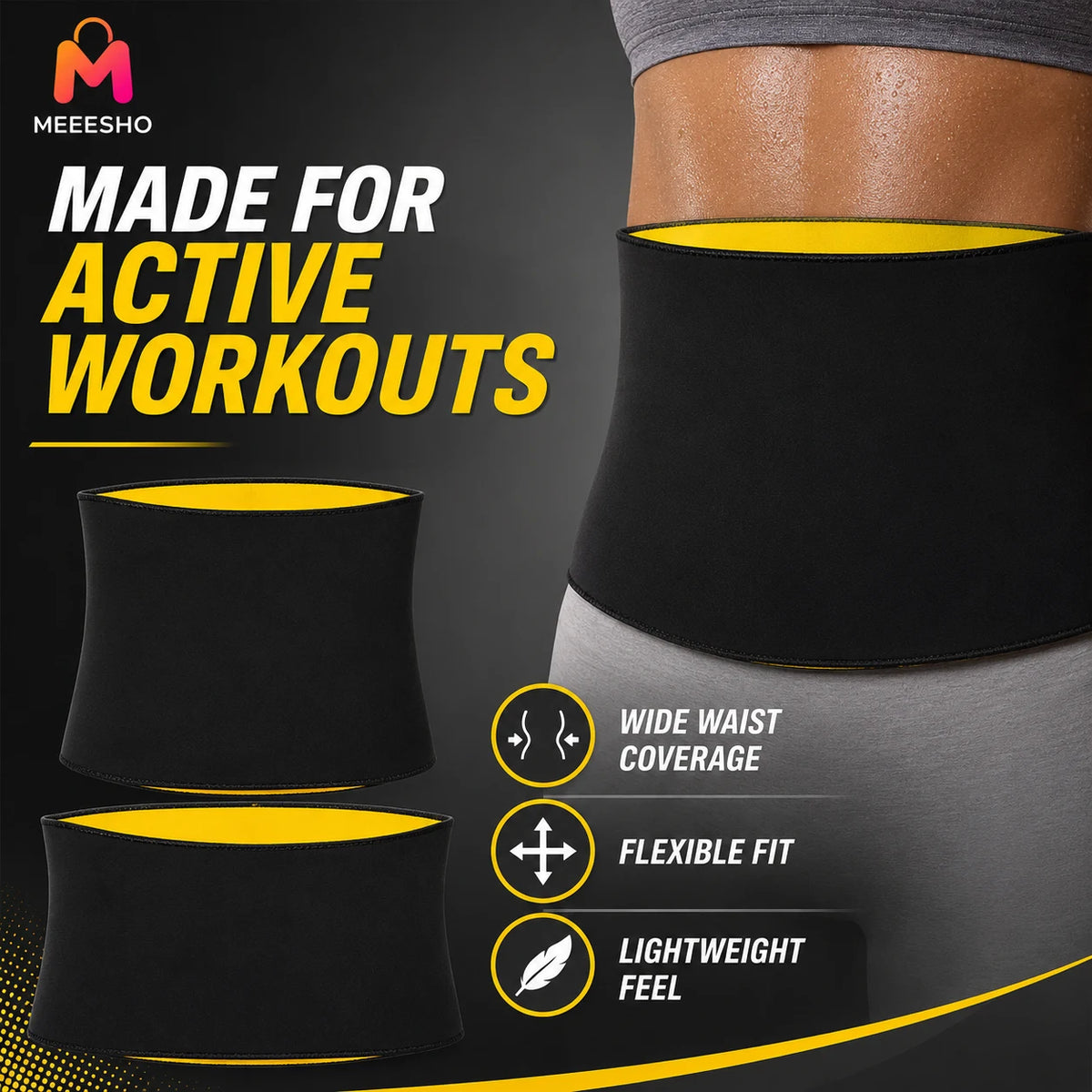 Sauna Waist Trainer Belt for Sweat, Support, Shaping, Daily Workouts