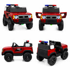 Red Toyota-Style Kids Electric Police Jeep Ride-On Patrol Vehicle Toy
