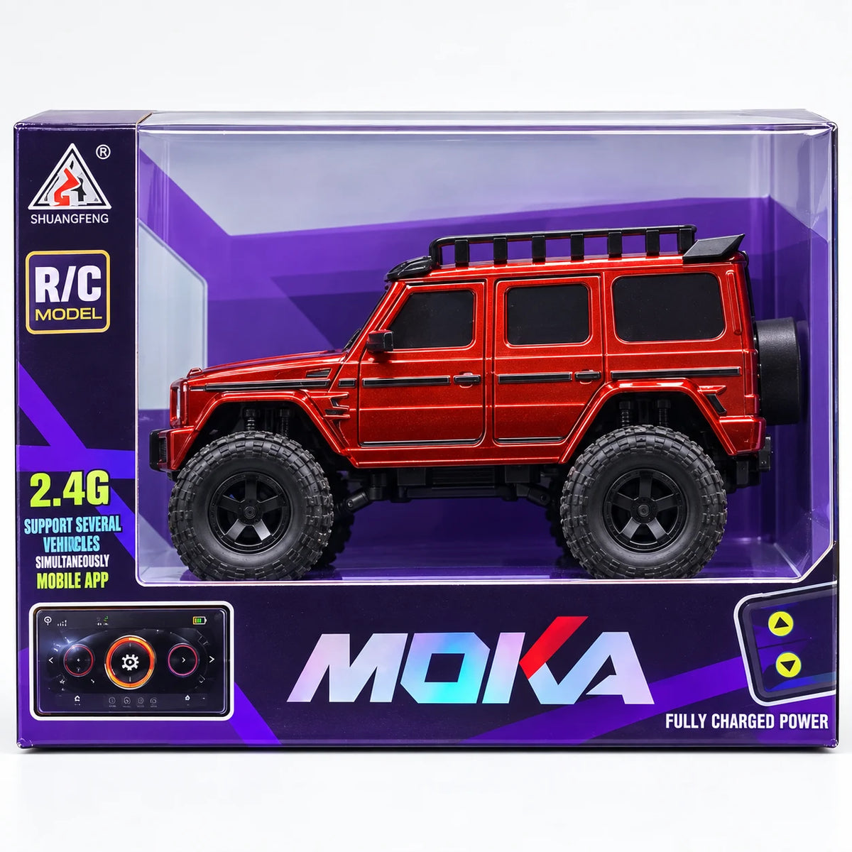 1:64 Scale RC Off-Road SUV 4WD Metal Remote Control Car with 2.4GHz, Mobile App Control & LED Lights