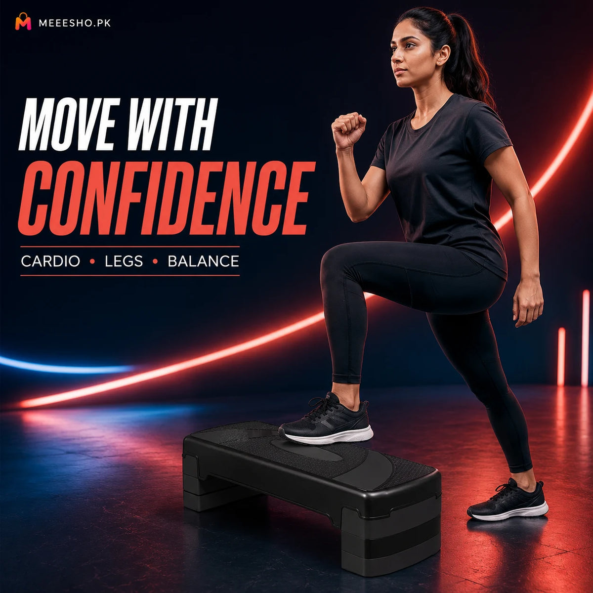 Adjustable Aerobic Step Platform for Non-Slip Full Body Fitness Training