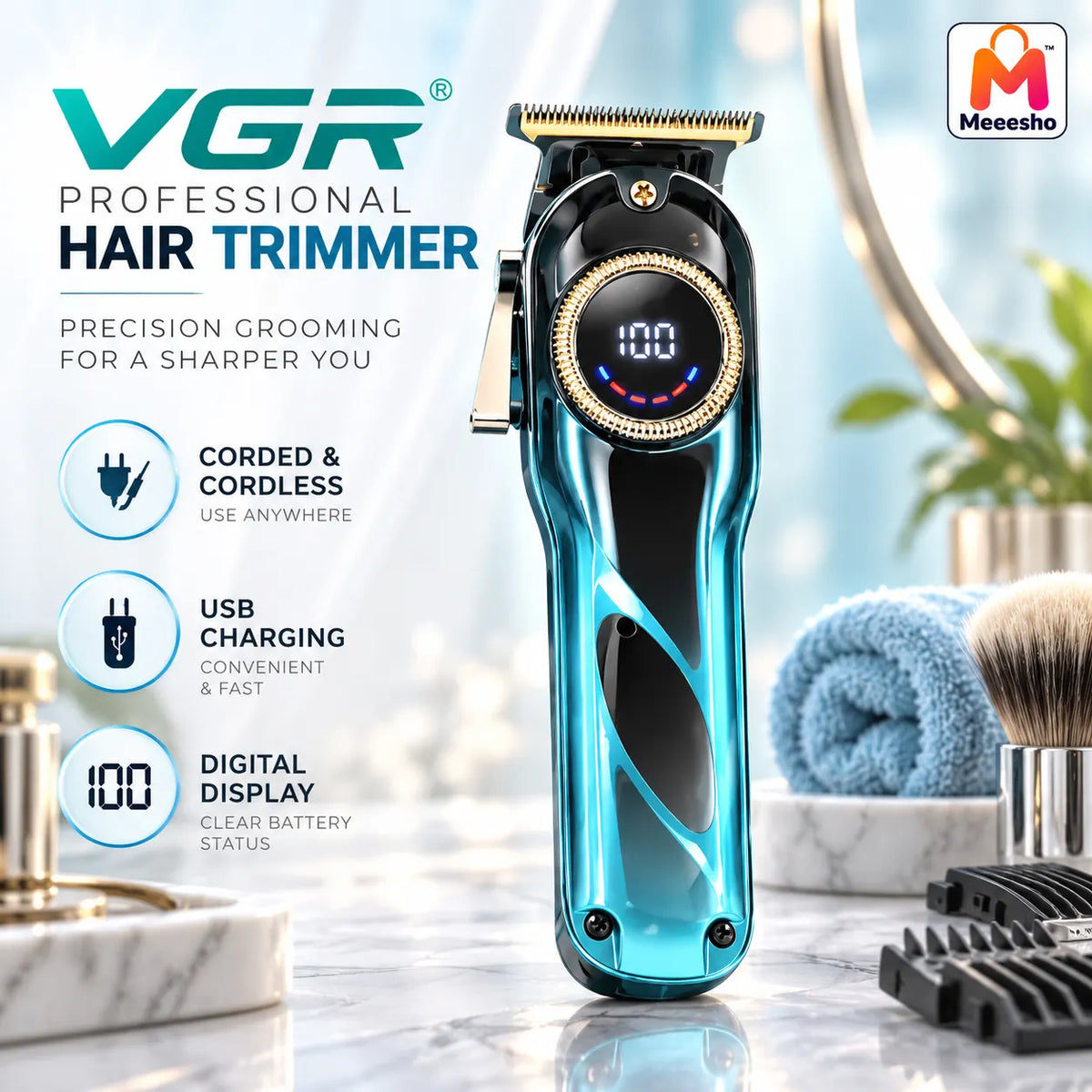 VGR Professional Trimmer for Precision Grooming