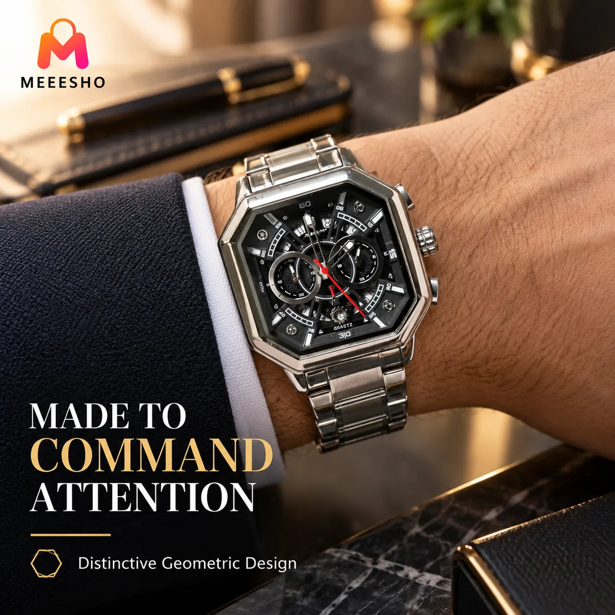 CHENXI Luxury Men’s Chronograph Watch With Luminous Stainless Steel Design
