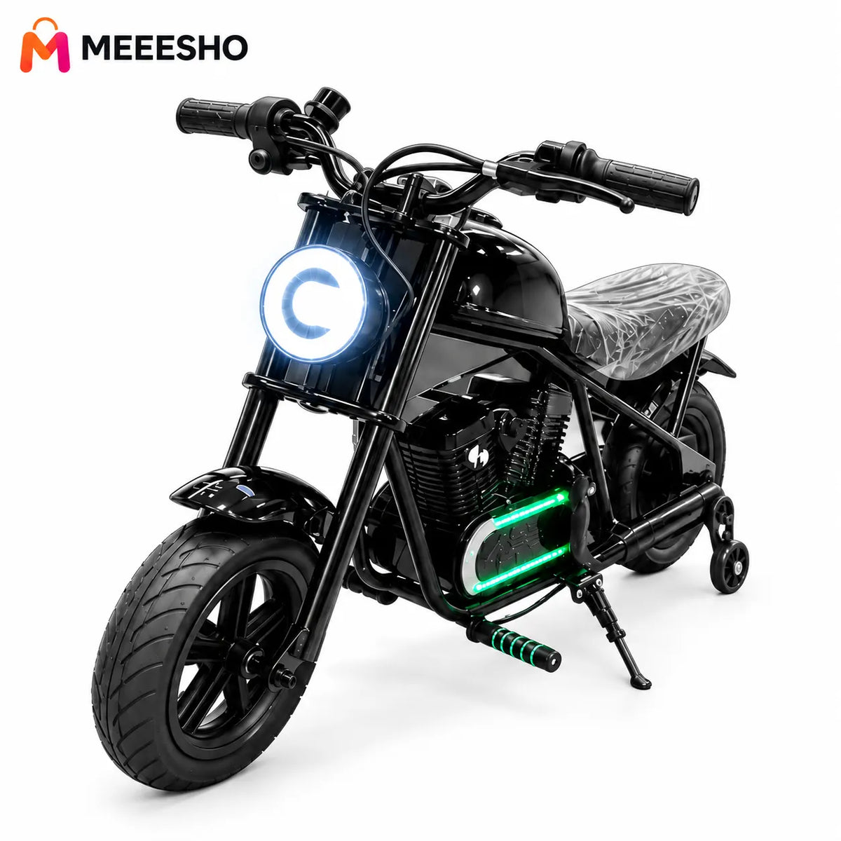 Kids Electric Ride-On Chopper Bike with LED Headlight