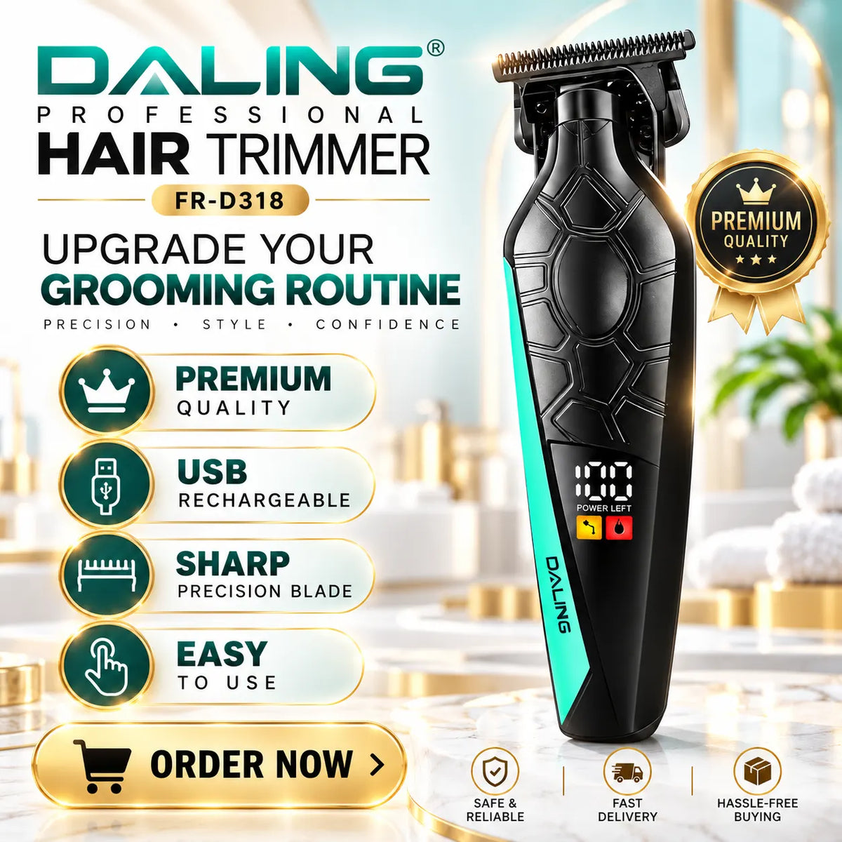 Daling FR-D318 Professional Hair Trimmer 7500 RPM