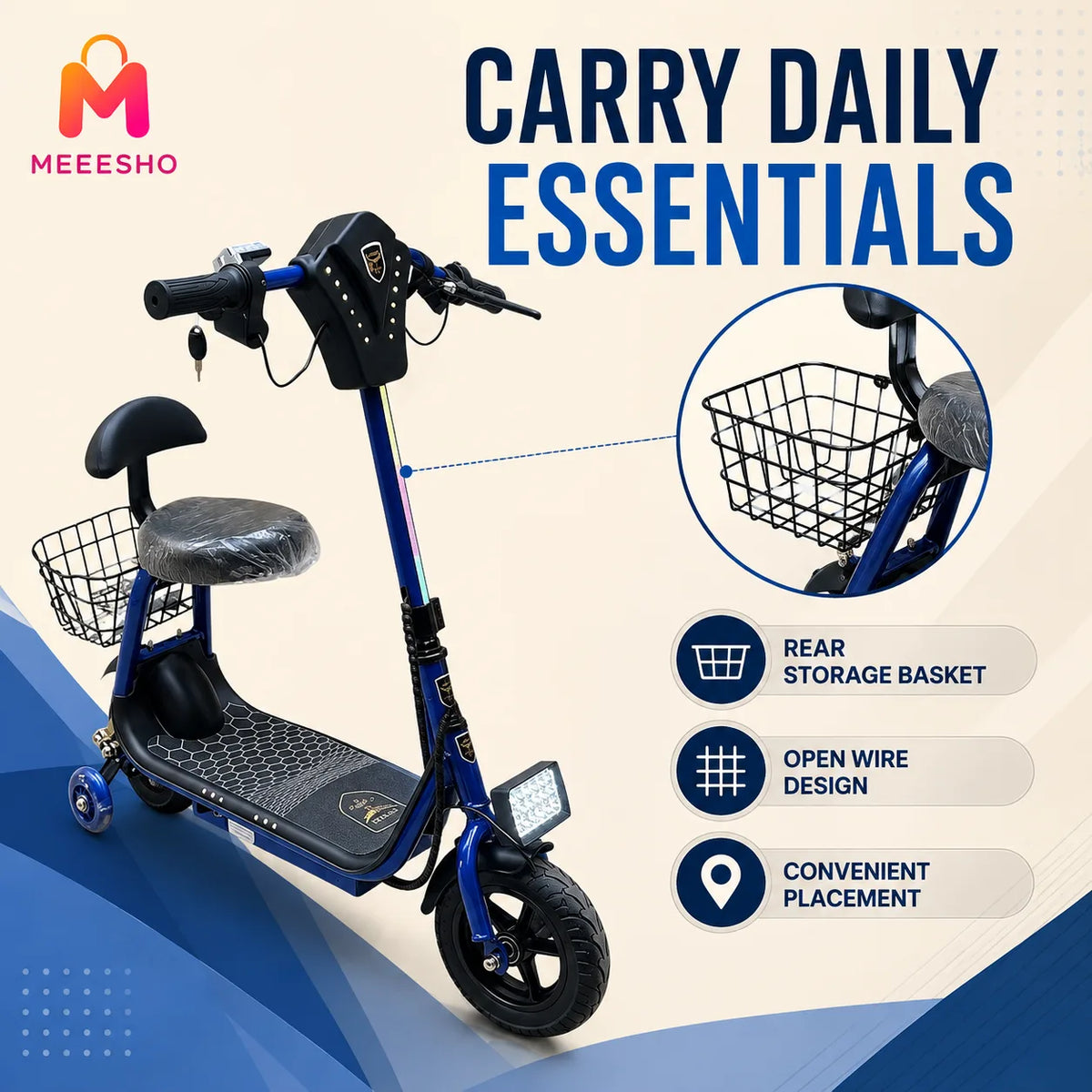 Smart Electric Bike With Bluetooth Speaker And Comfortable Seated Design