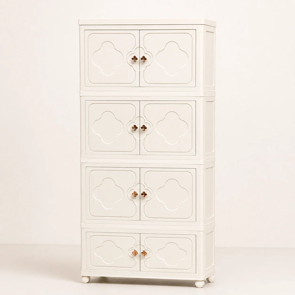 Elegant Four Tier Storage Cabinet for Organized Clutter-Free Modern Homes