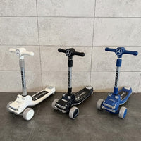 Adjustable Mannual Kids Three Wheel Kick Scooter Lean To Steer Balance Ride