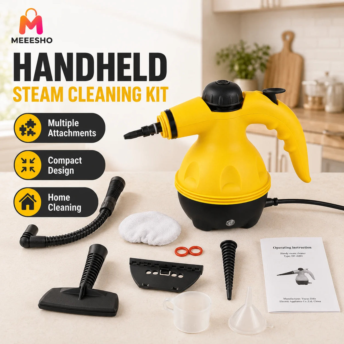 Powerful Handheld High-Temperature Steam Cleaner for Kitchen Bathroom and Car