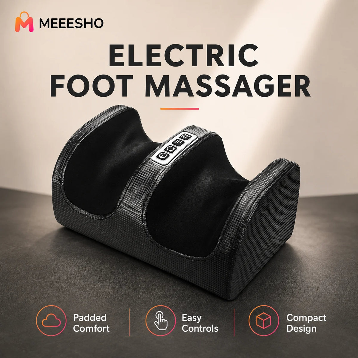 Electric Foot Massager With Heat Vibration Compression Rollers For Relaxation