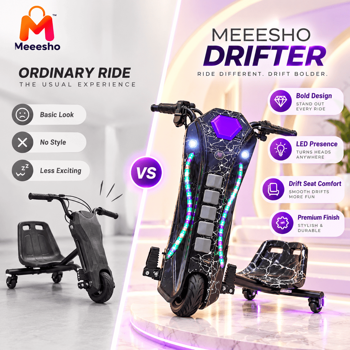 Electric Drift Scooter for Exciting Kids Ride Fun