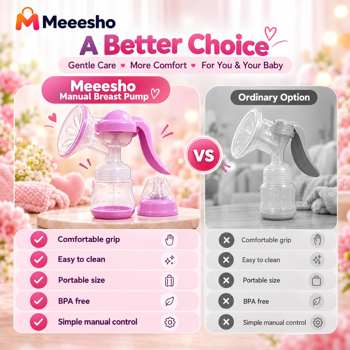Gentle Manual Breast Pump for Easy Everyday Feeding