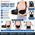 Adjustable Lumbar Back Support Belt for Work and Lifting Comfort