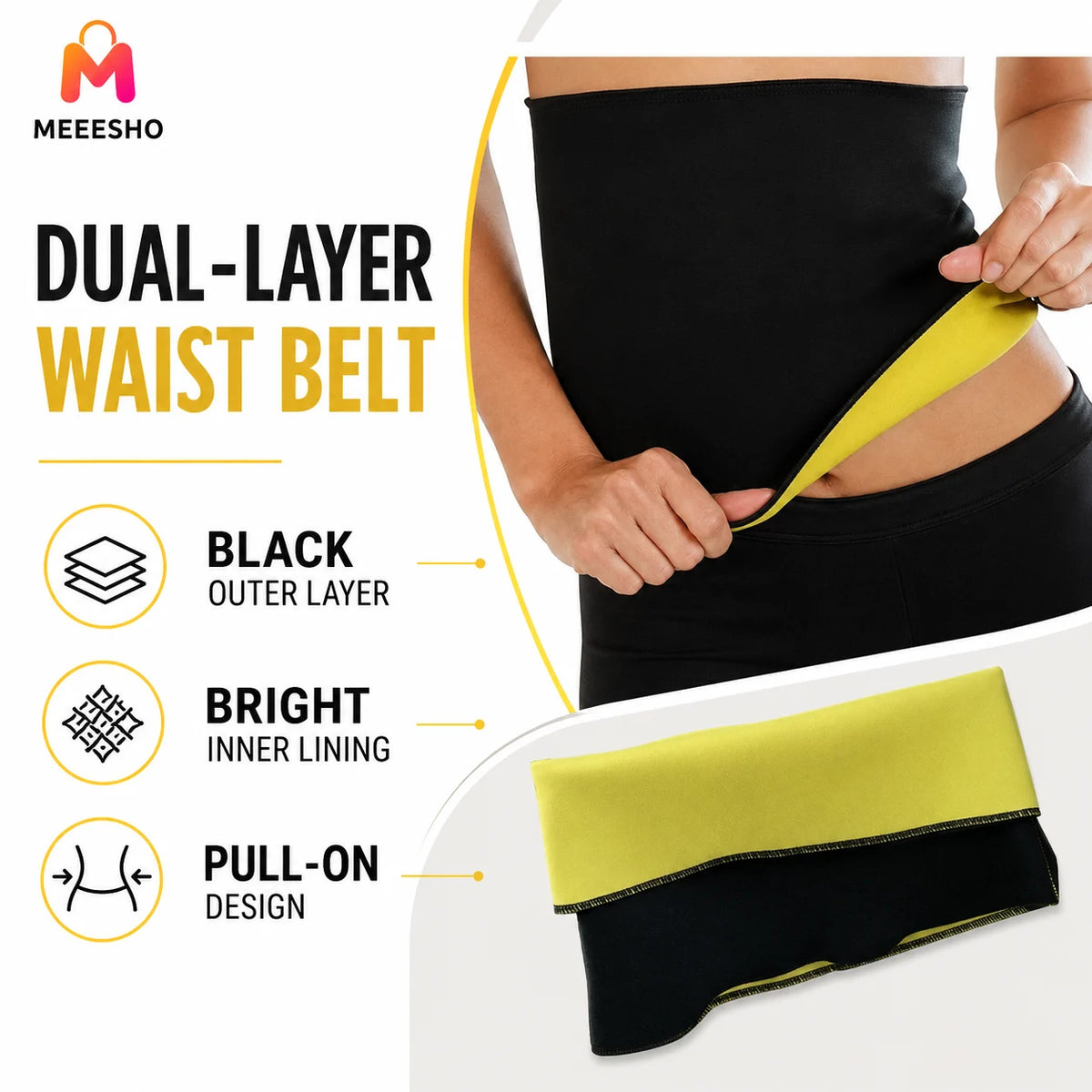 Sauna Waist Trainer Belt for Sweat, Support, Shaping, Daily Workouts