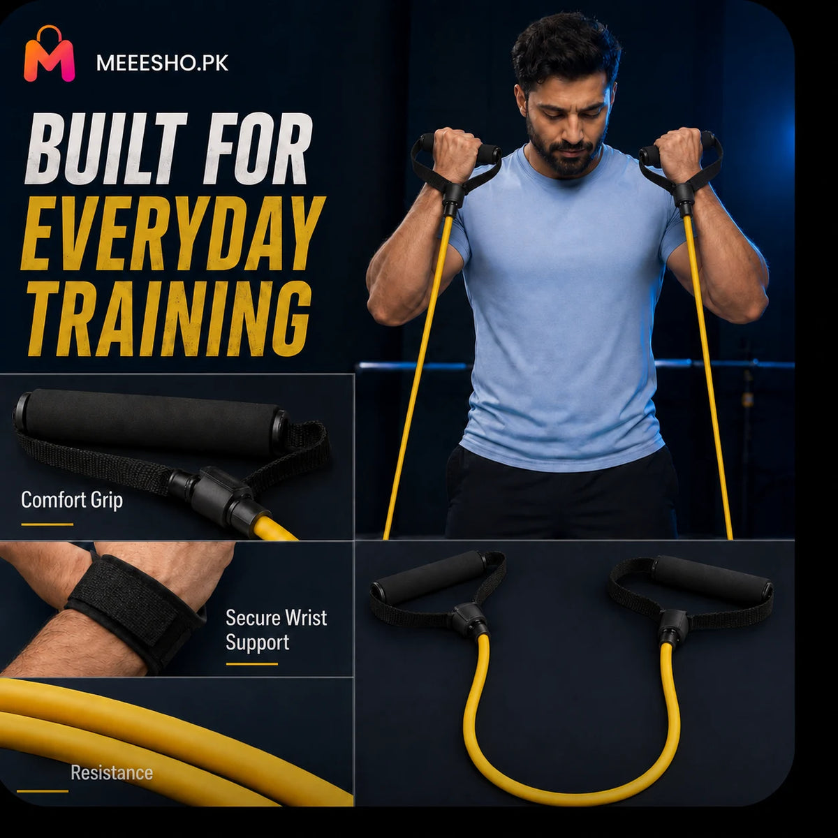 Portable Handle Resistance Band for Full Body Strength Training Workouts