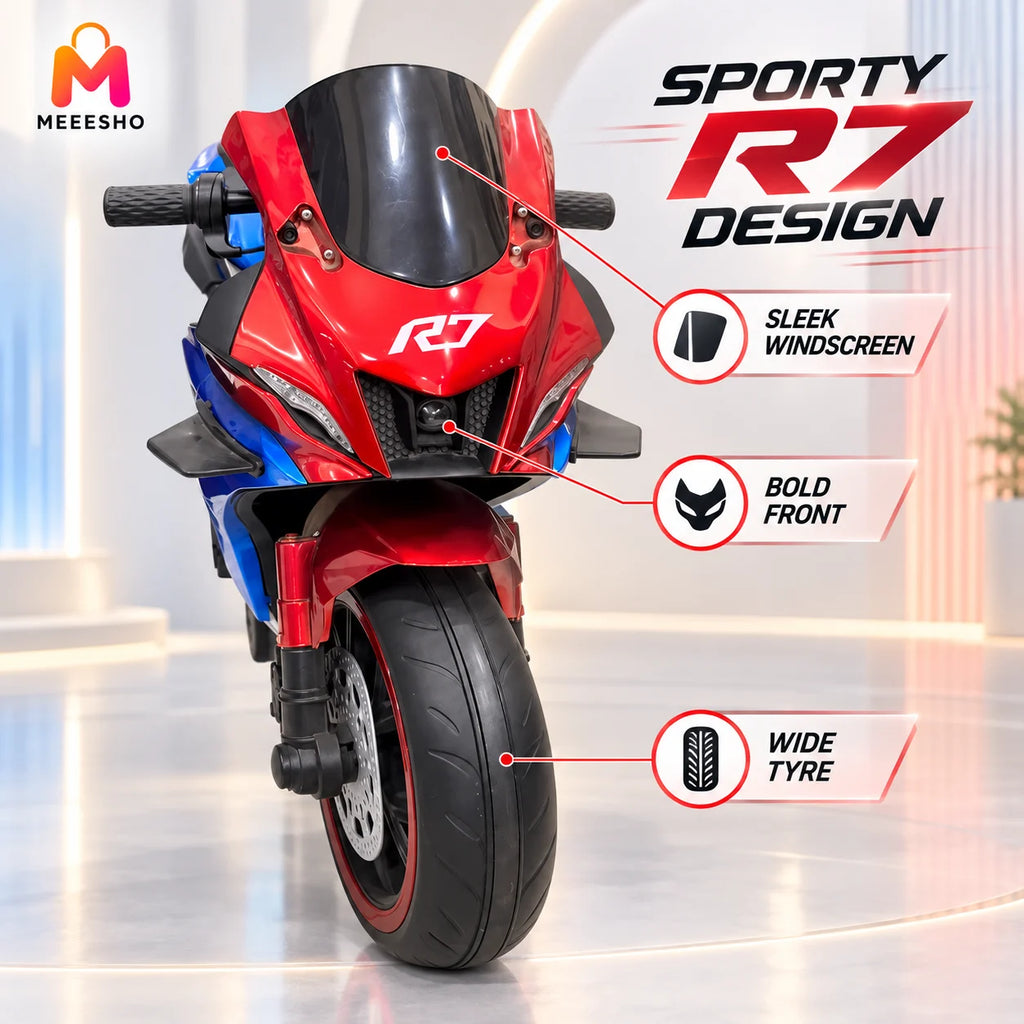 Kids Electric Sports Bike With Music Controls And Dual Seat