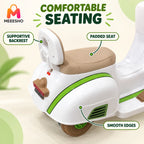 Kids Electric Ride-On Scooter With Seat, Backrest And Foot Pedal
