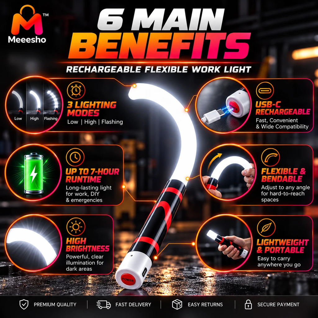 Rechargeable Flexible LED Work Light for Repairs (73 CM)