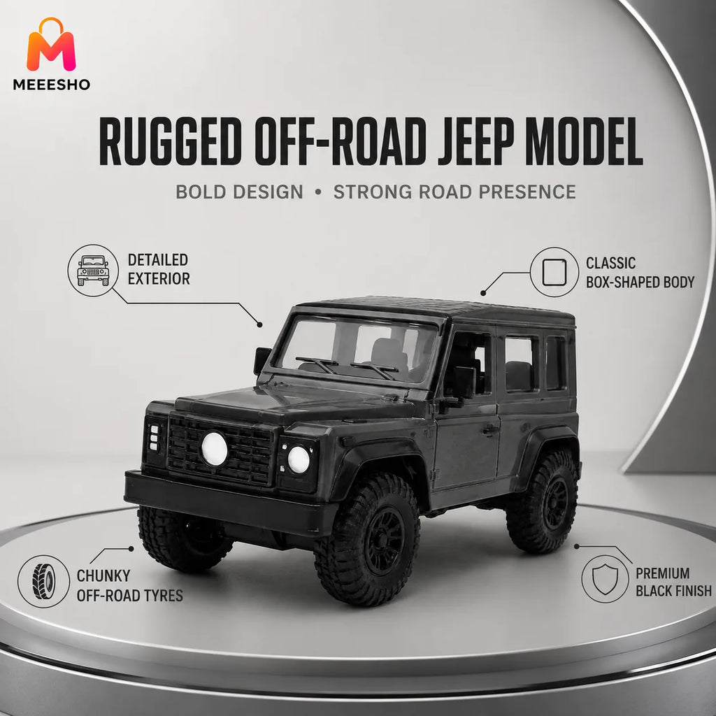 Premium Black Off-Road Toy Jeep for Rugged Adventure Playtime Fun